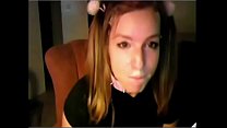 Webcam Teem Creams On Own Face